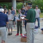 Post 594 Flag Day 2017 - Post 594 and Boy Scouts read the retirement ceremony while a flag is folded. Post 594 Flag Day 2017