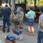 Post 594 Flag Day 2017 - Post 594 and Boy Scouts read the retirement ceremony while a flag is folded. Post 594 Flag Day 2017