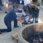 Post 594 Flag Day 2017 - The flags are prepared for burning. Post 594 Flag Day 2017