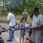 Post 594 Flag Day 2017 - Flags are folded prior to being burned. Post 594 Flag Day 2017