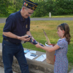 Post 594 Flag Day 2017 - Flags are folded prior to being burned. Post 594 Flag Day 2017