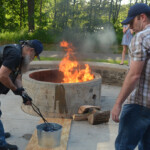 Post 594 Flag Day 2017 - The flags are prepared for burning. Post 594 Flag Day 2017