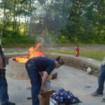 Post 594 Flag Day 2017 - The flags are prepared for burning. Post 594 Flag Day 2017
