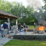 Post 594 Flag Day 2017 - Flags are folded prior to being burned. Post 594 Flag Day 2017