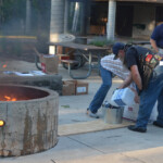 Post 594 Flag Day 2017 - The flags are prepared for burning. Post 594 Flag Day 2017