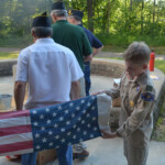 Post 594 Flag Day 2017 - Flags are folded prior to being burned. Post 594 Flag Day 2017