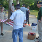 Post 594 Flag Day 2017 - Flags are folded prior to being burned. Post 594 Flag Day 2017
